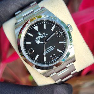 MINT ROLEX EXPLORER 39MM 214270 OYSTER STEEL MK1 DIAL AUTO ARABIC 3-6-9 B&P